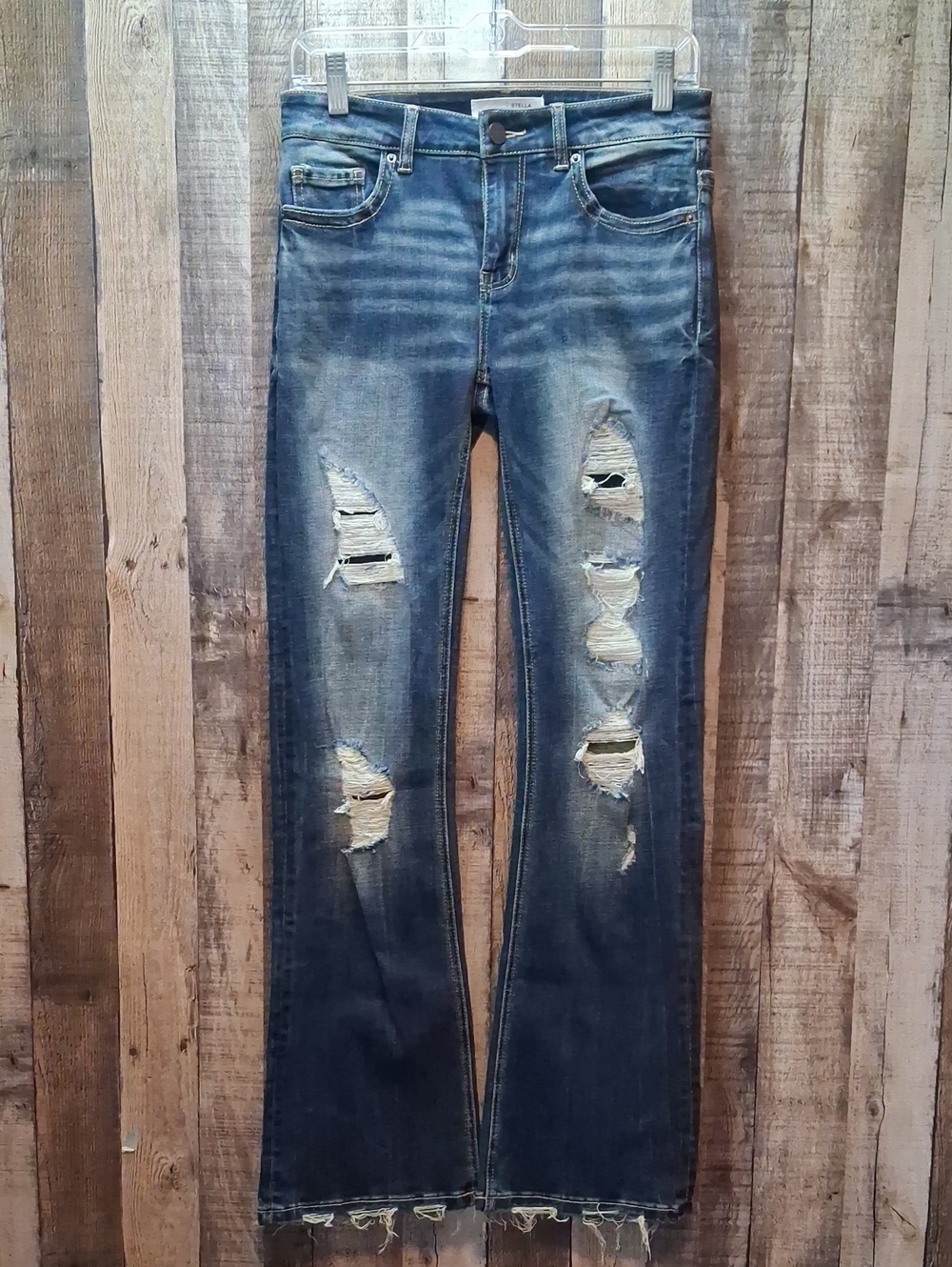 BKE Women's Blue Bootcut Jeans Stella Mid-rise Slim Fit Size 26